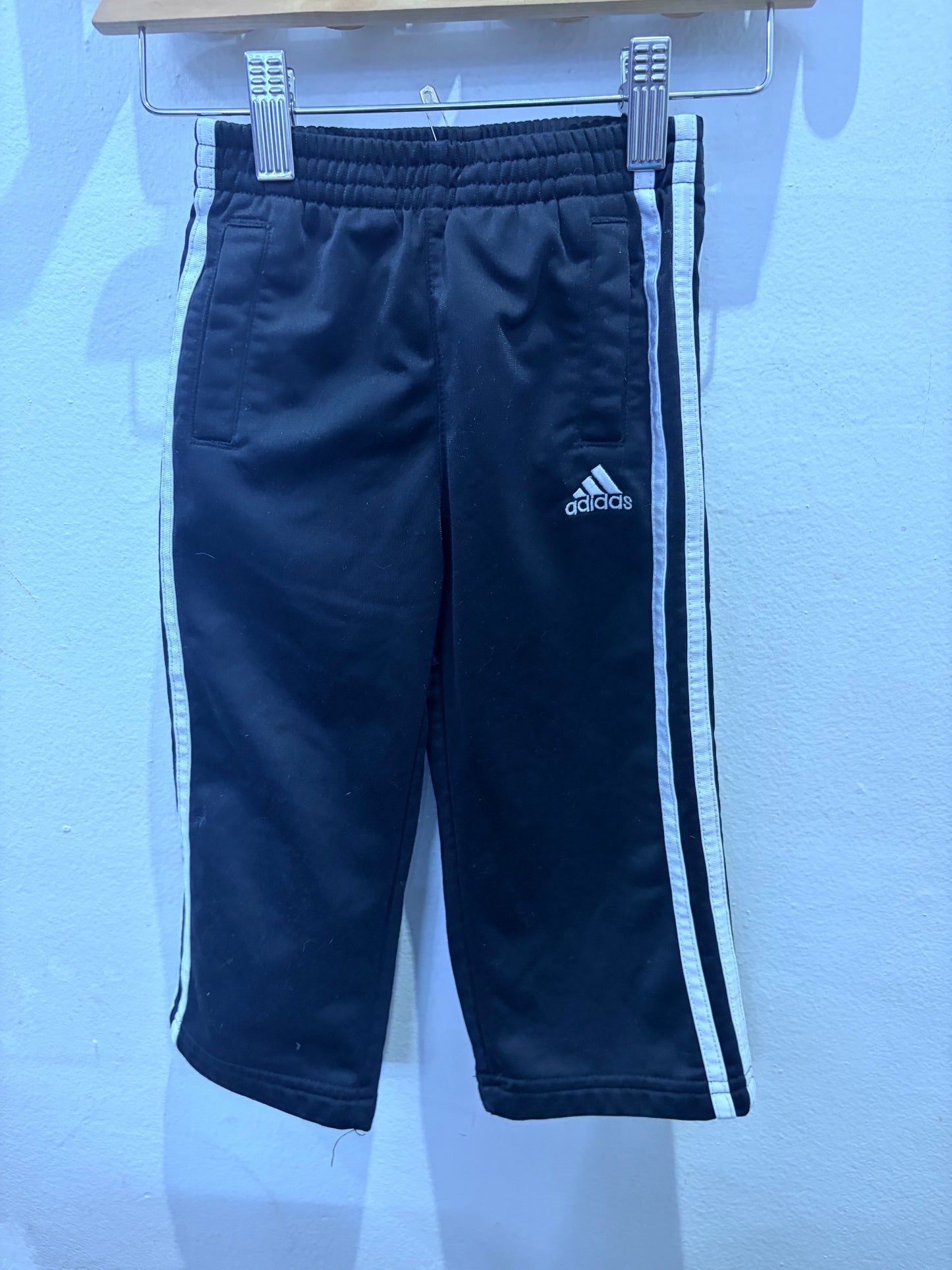 Adidas black track pants 2y