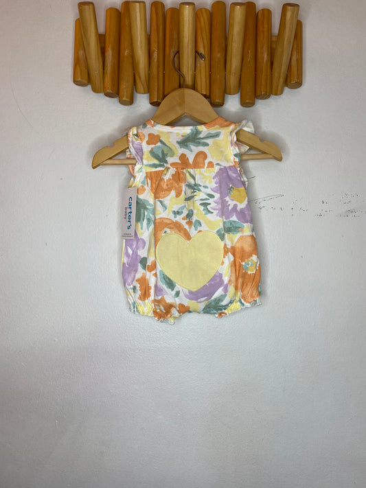 Painted florals shorty romper- newborn NEW