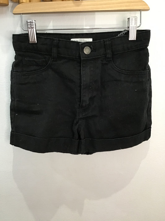 Black jean shorts 8-9y
