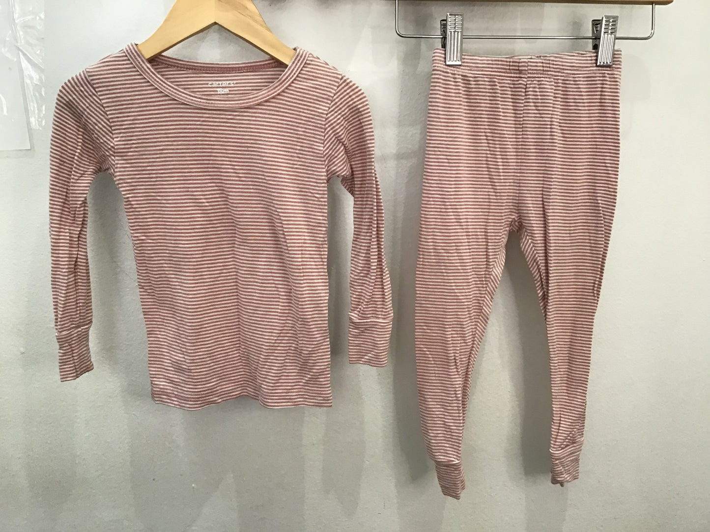 Very soft striped pink pyjamas 18m