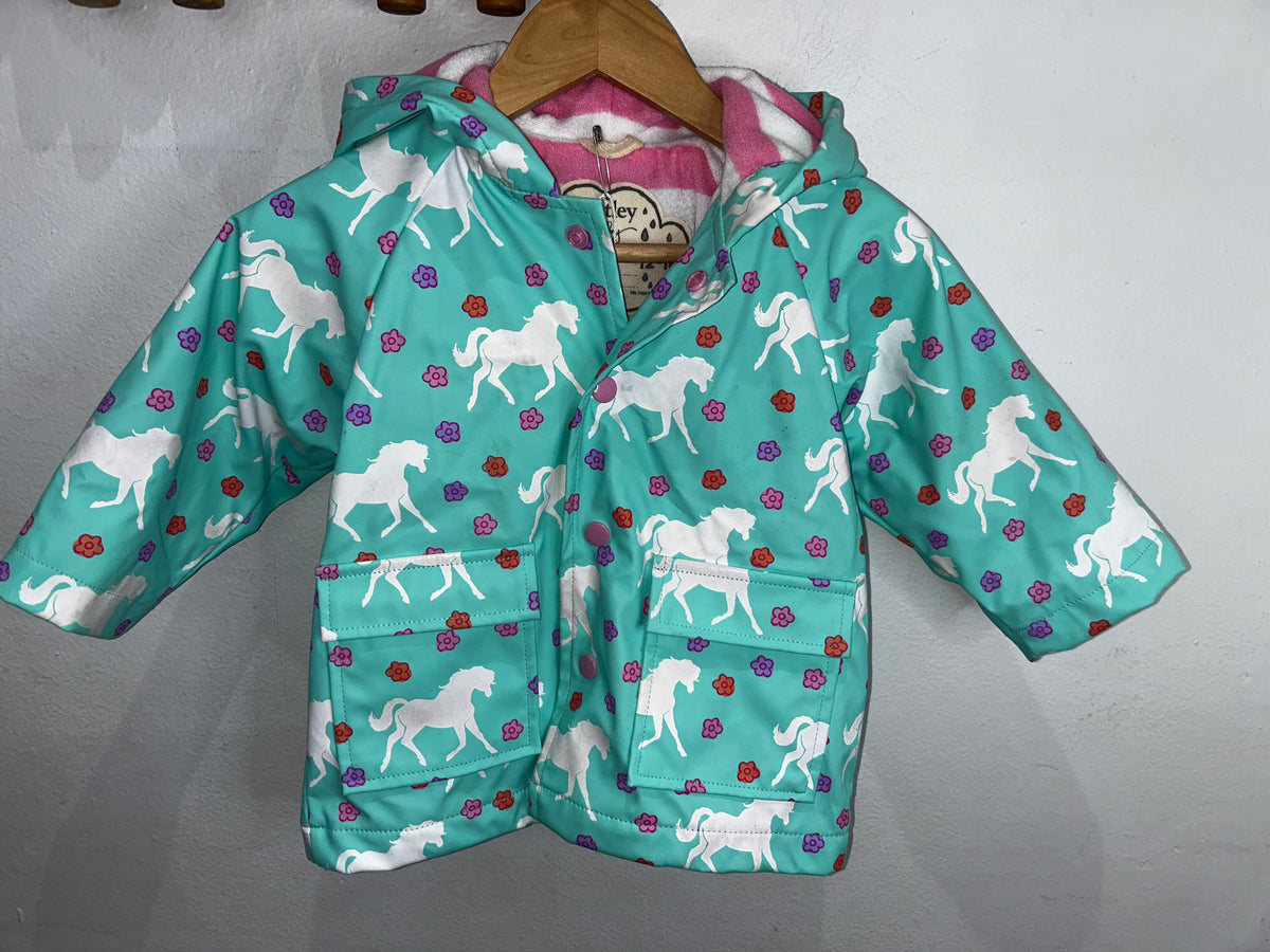 Hatley teal horses rainjacket 12-18m