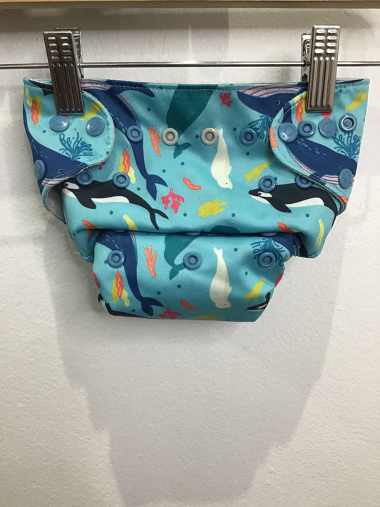 Reusable diaper (good for swim) - one size- orcas