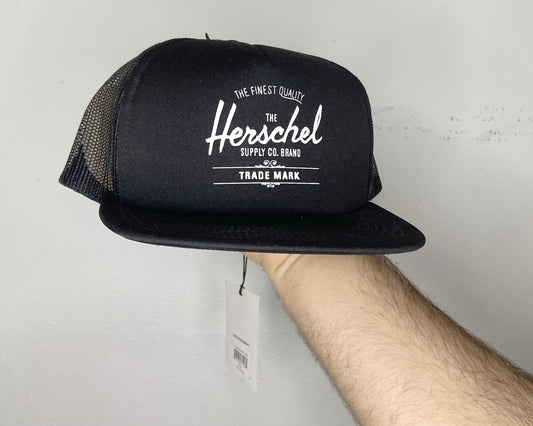 Herschel black hat 10-12y NEW