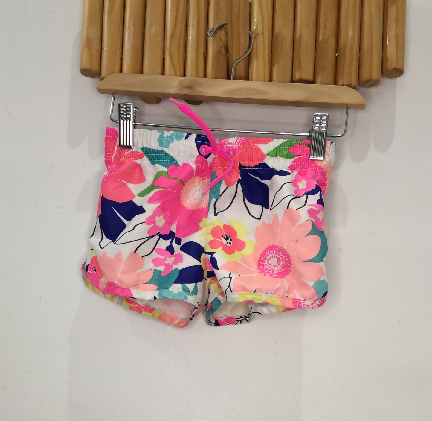 Neon floral swim shorts 5-6y