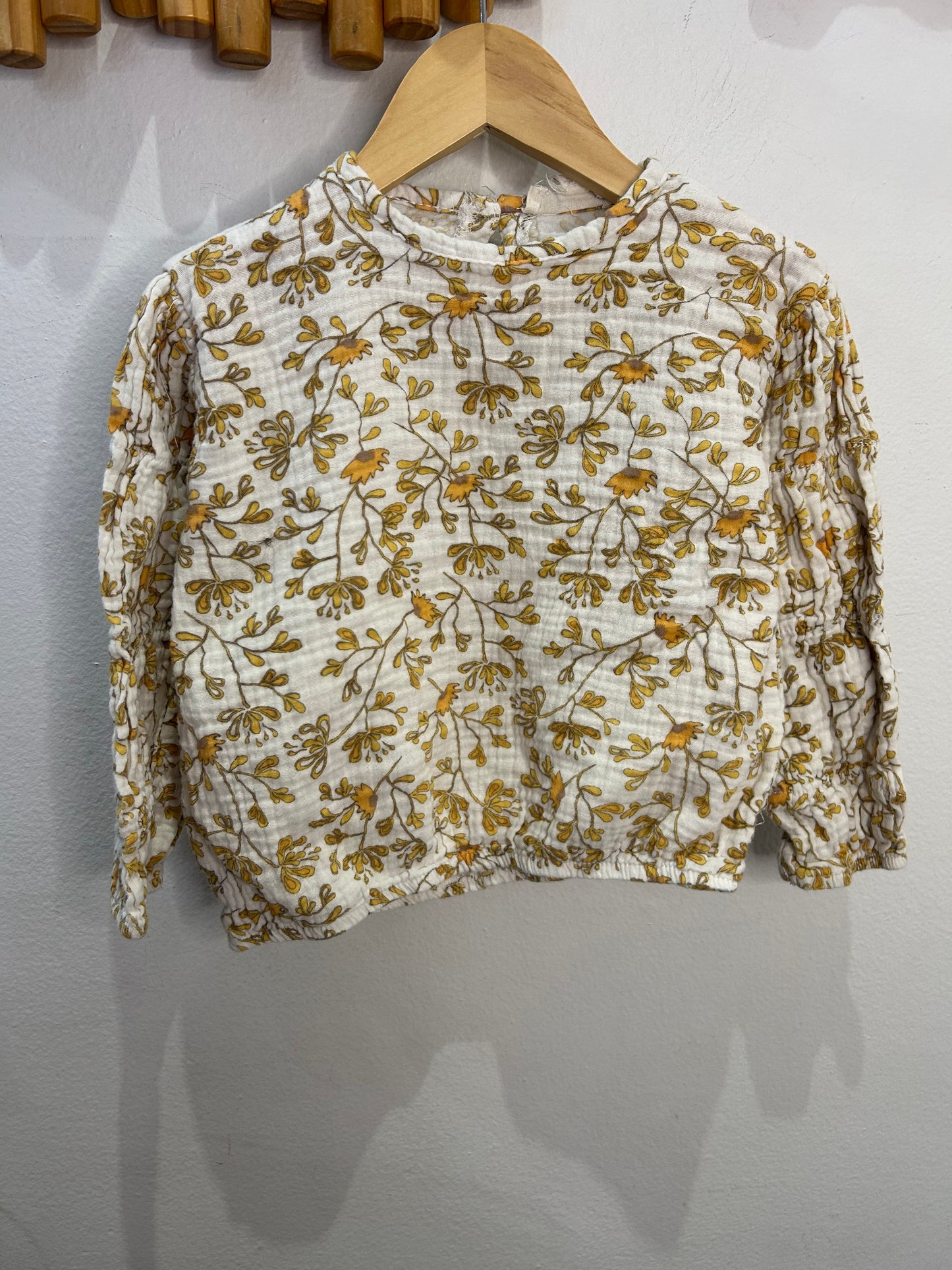 Yellow flowers breezy blouse 4y