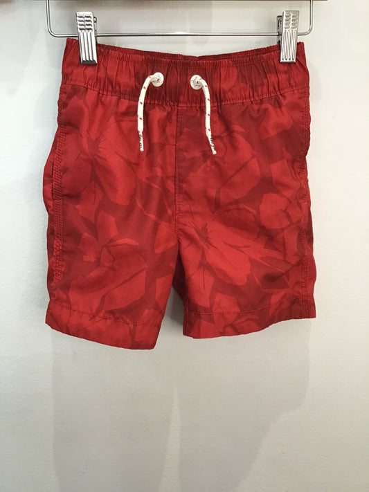 Red print swimshorts 5y