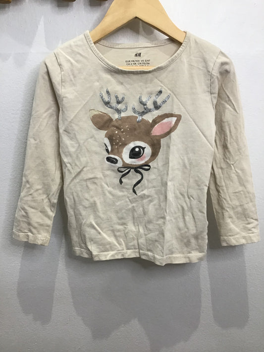 Deer longsleeve tee 2-4y
