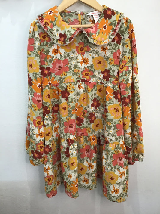 Fancy fall flowers dress 6y