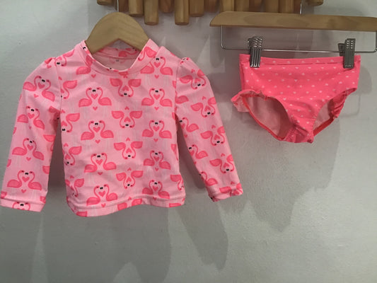 Neon flamingos & hearts swimset 9m