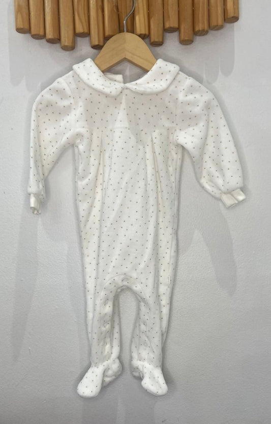 Gold sparkle fleece sleeper 6m