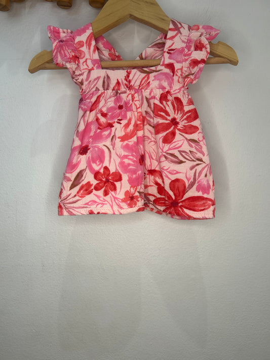 Painted flowers tanktop 6-12m