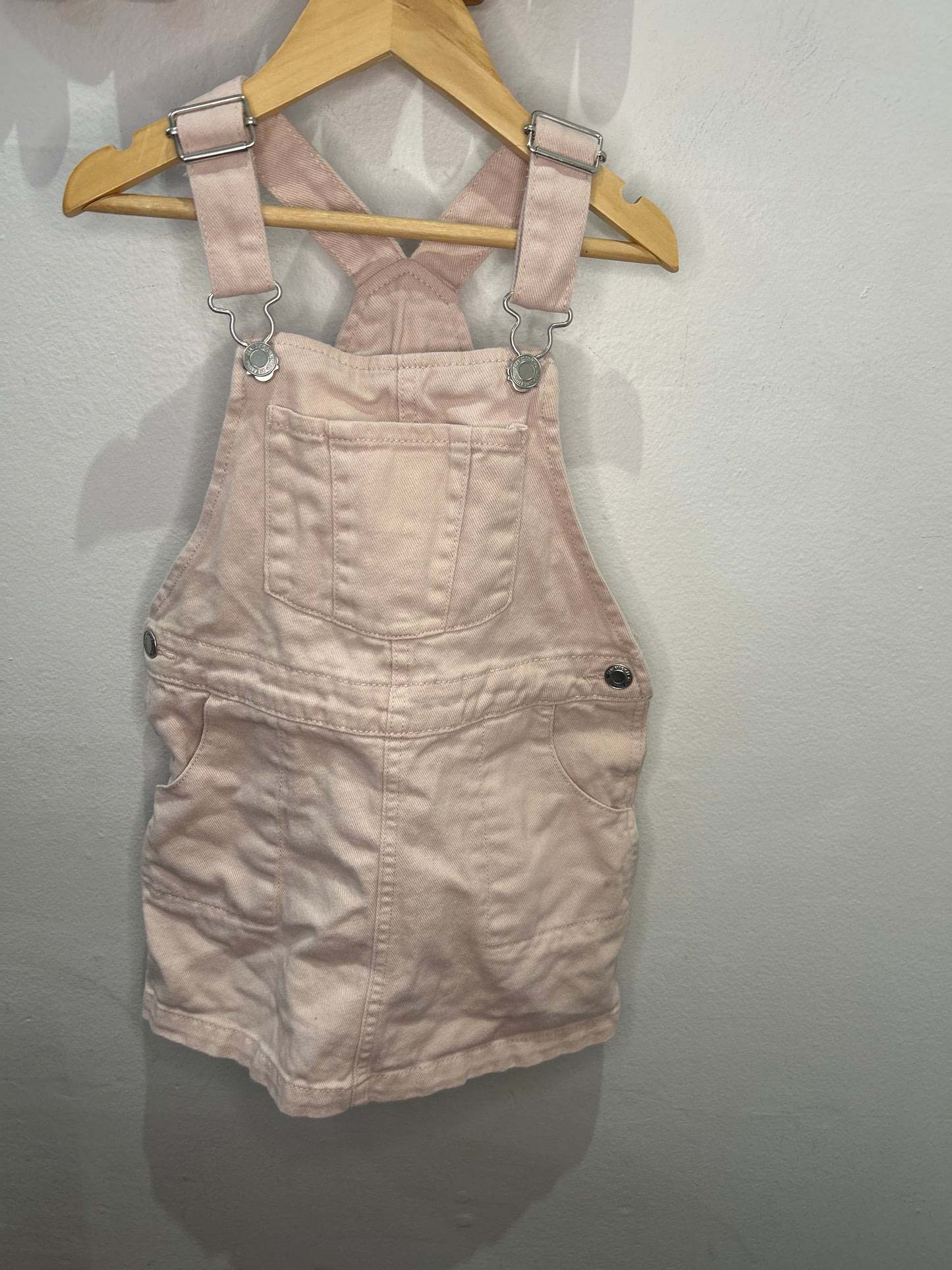 Pink denim skirt romper 5-6y