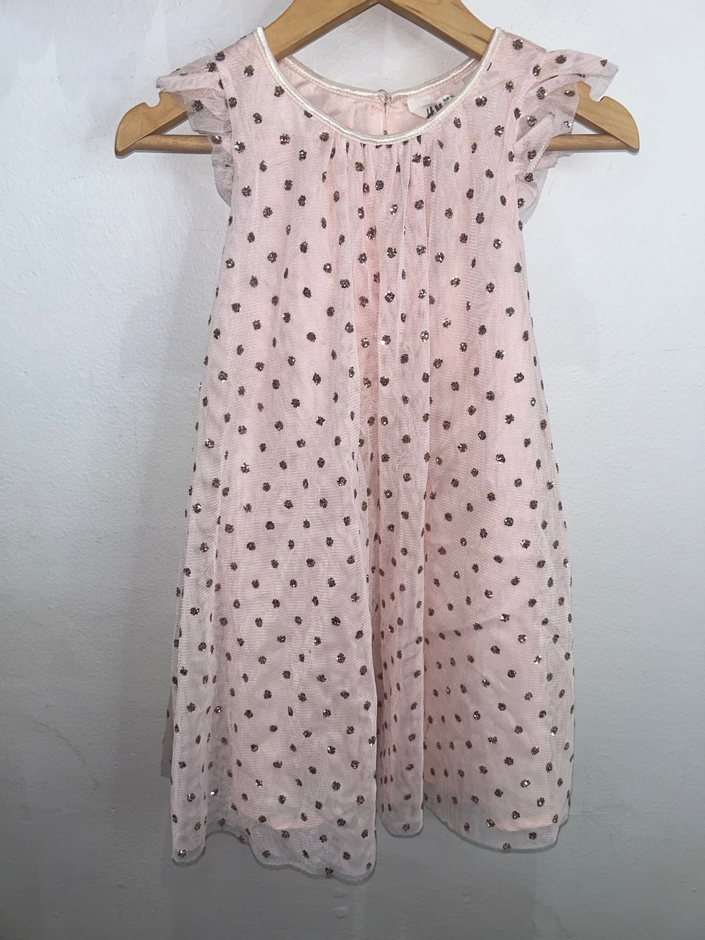 Pink and gole tulle dress 5-6y