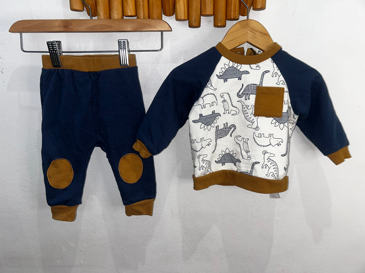 Brown dinos jogger set 6m