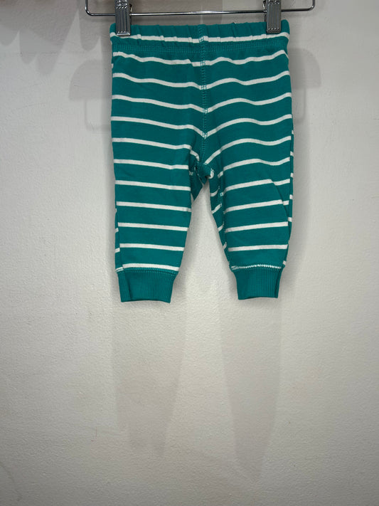 Teal stripe joggers 6m