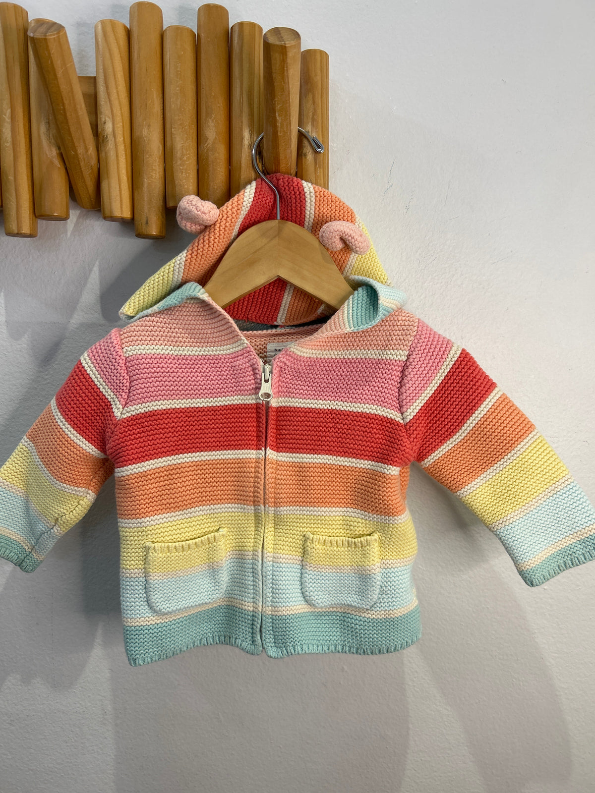 Pastel stripes zip brannan sweater 3-6m