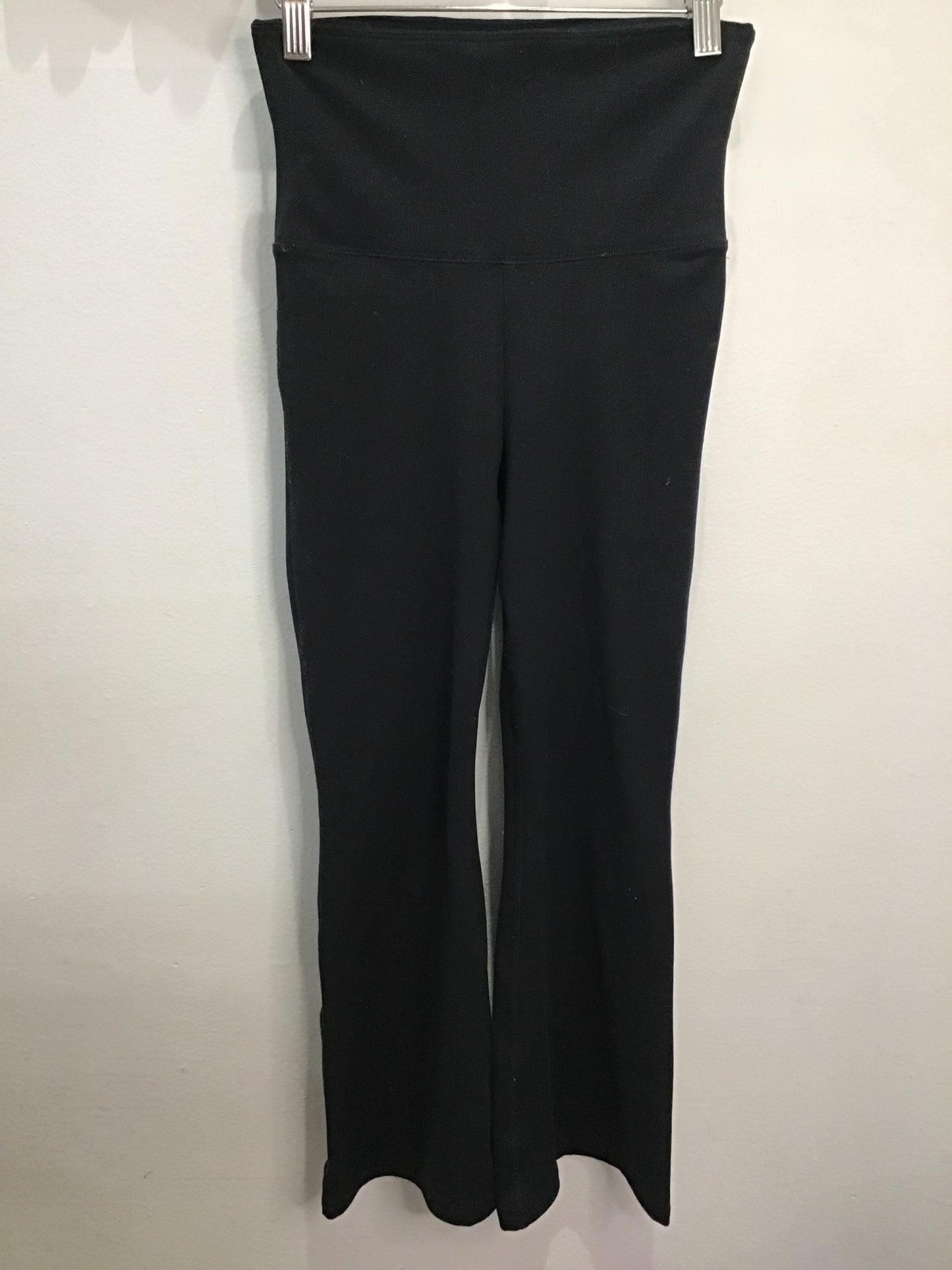 Flared black thick leggings 7-8y