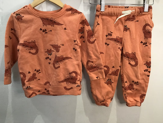 Peach dino jogger set 18-24m*