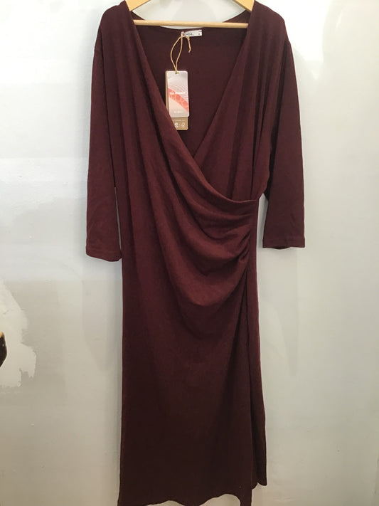 OGL Maroon wrap dress XL NEW