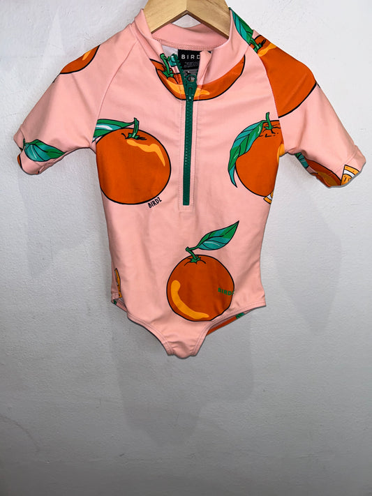 Birdz orange swimsuit 2y