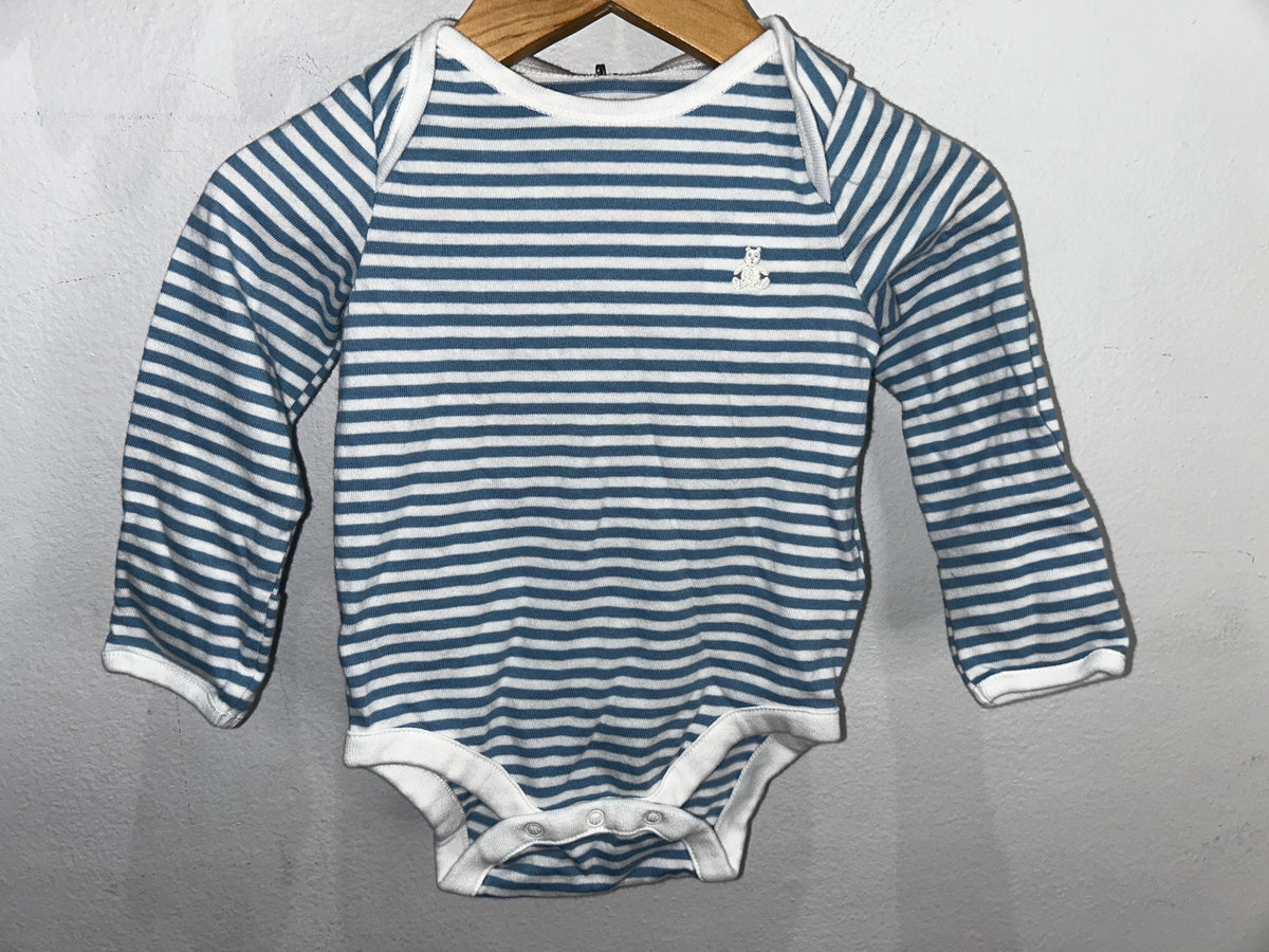 Light blue stripe onesie 3-6m
