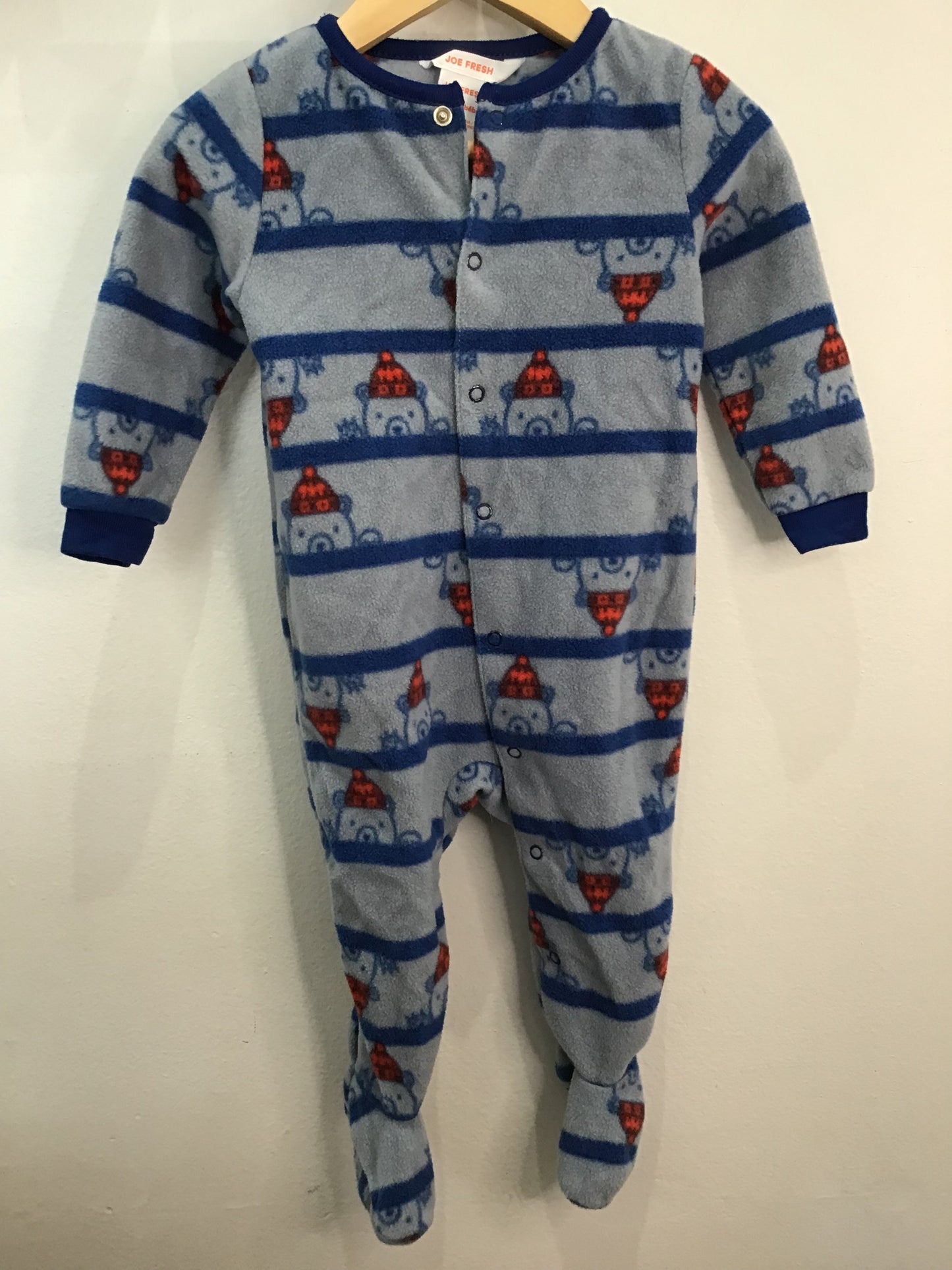 Sleeper blue fleecy hat bear 6-12m