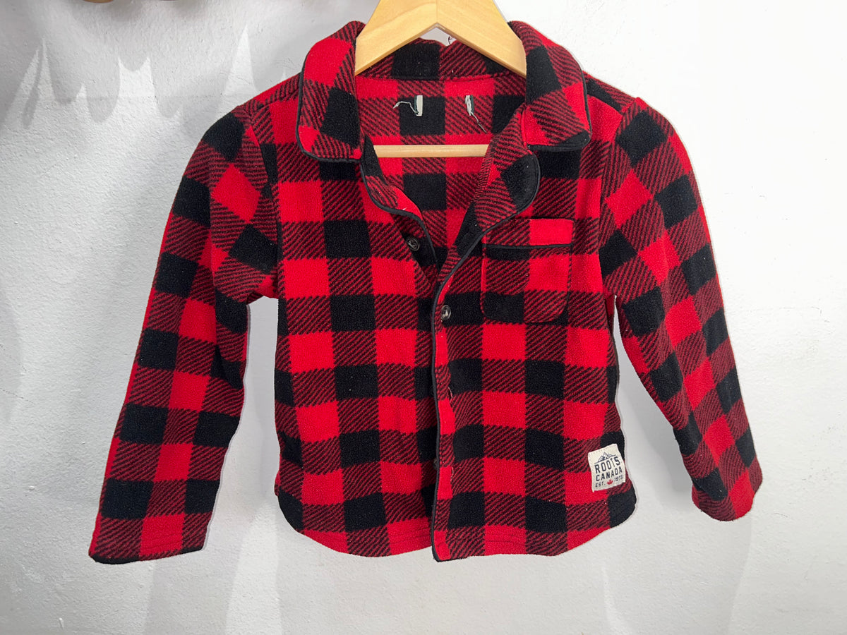 Roots red fleece pyjamas 4y