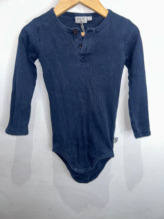 Wheat Collection navy onesie 2y