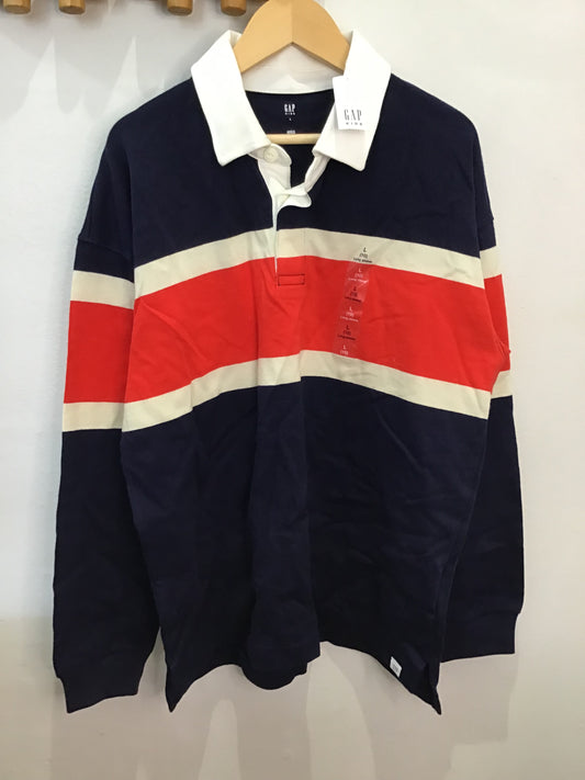 Rugy shirt red and navy 10y NEW