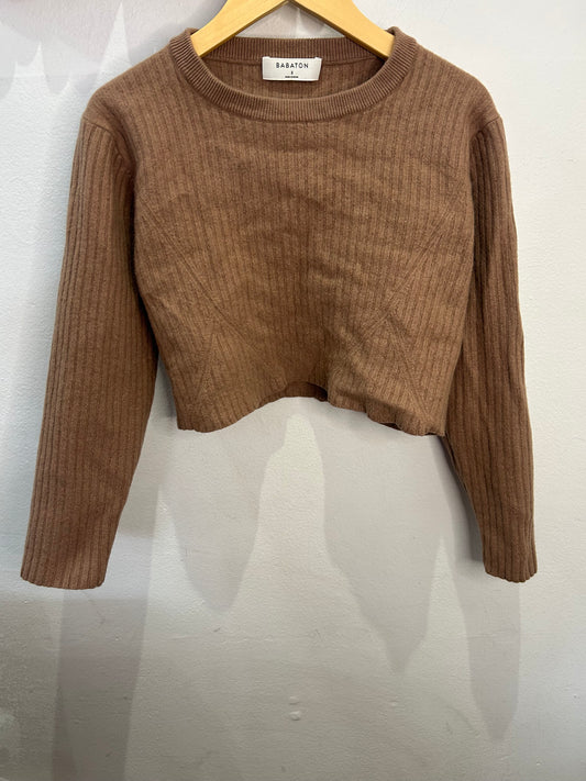 Babaton brown cropped sweater- adult S