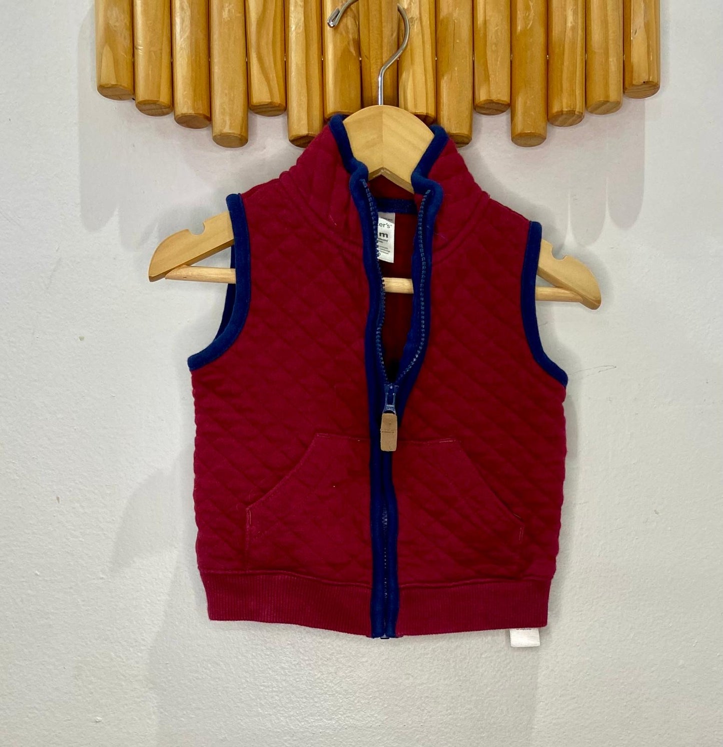 Maroon quilted vest 12m