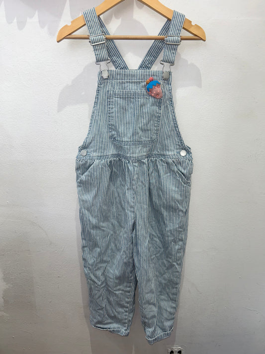 Stripe strawberry overalls 5-6y