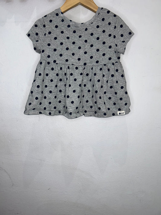 Grey dots a-line tee 2y