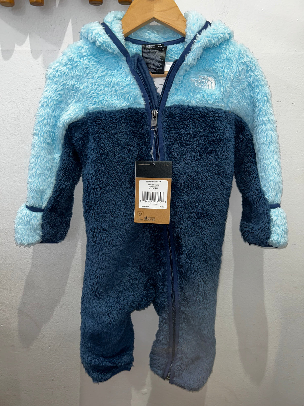 The North Face blue bunting 6-12m NEW