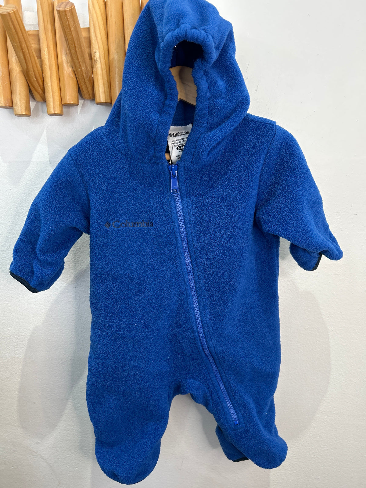 Columbia blue fleece bunting 0-6m