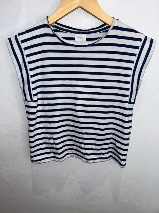Stripes cap sleeve tee 6-7y