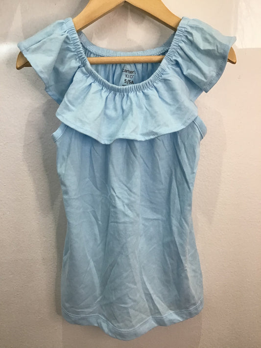 Tanktop blue frilly collar 5y