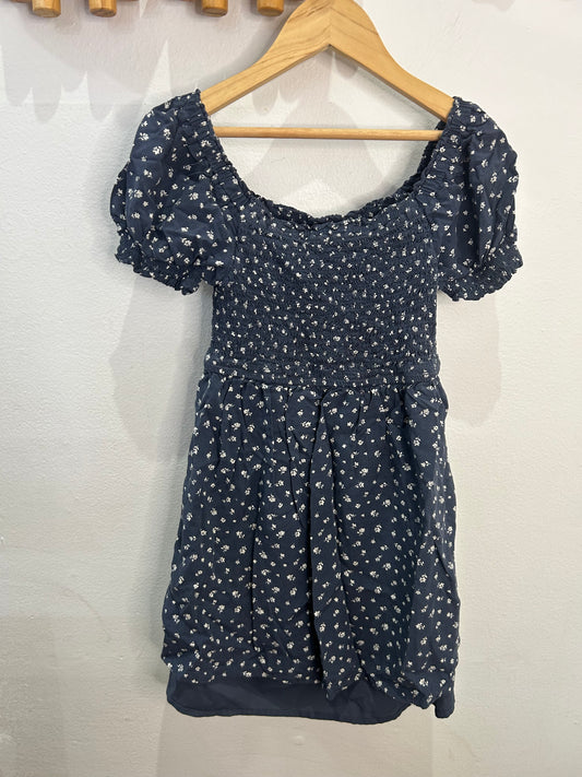 Smocked grey mini dress 8y