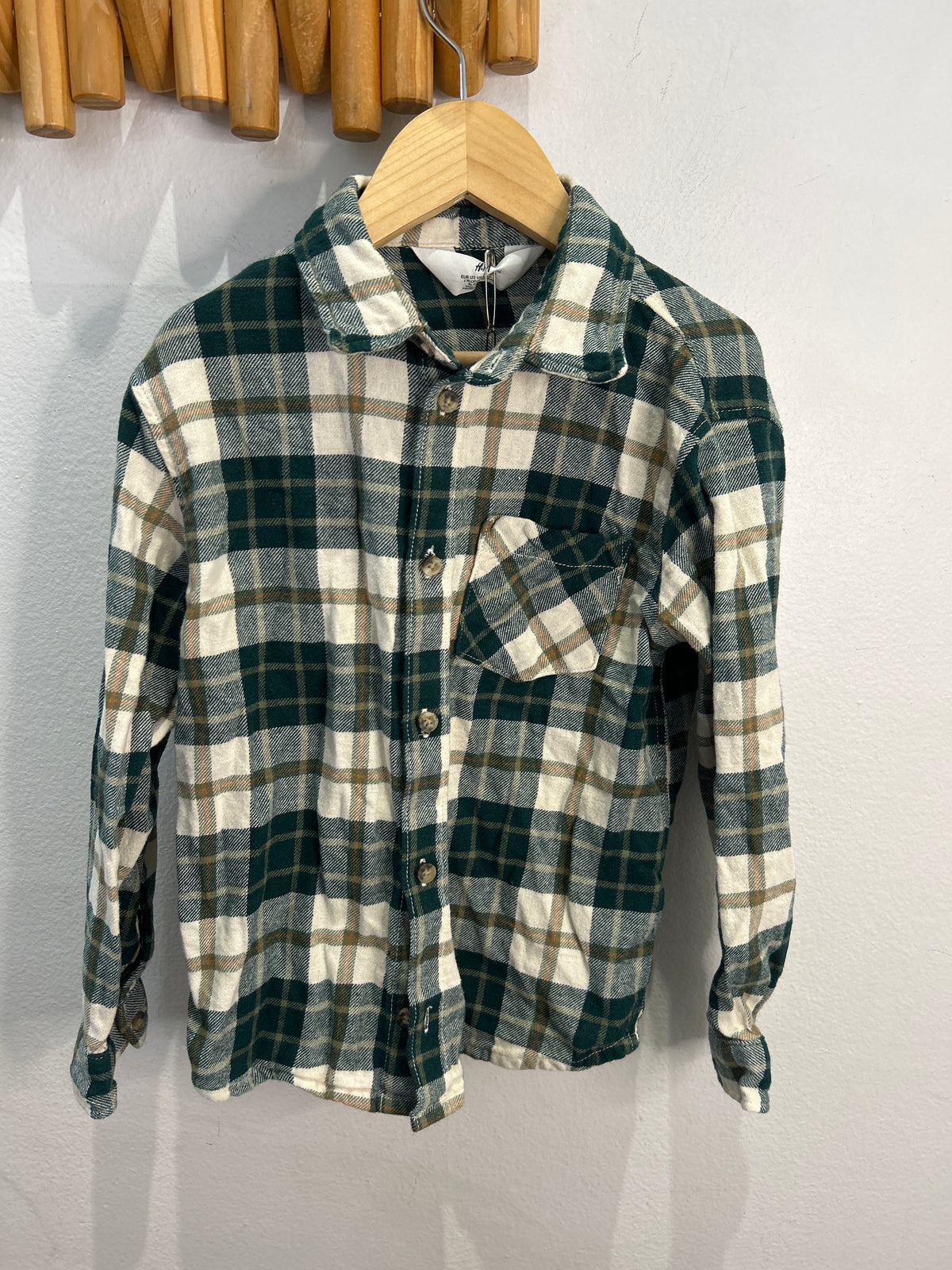 Green checkered shirt 6-7y