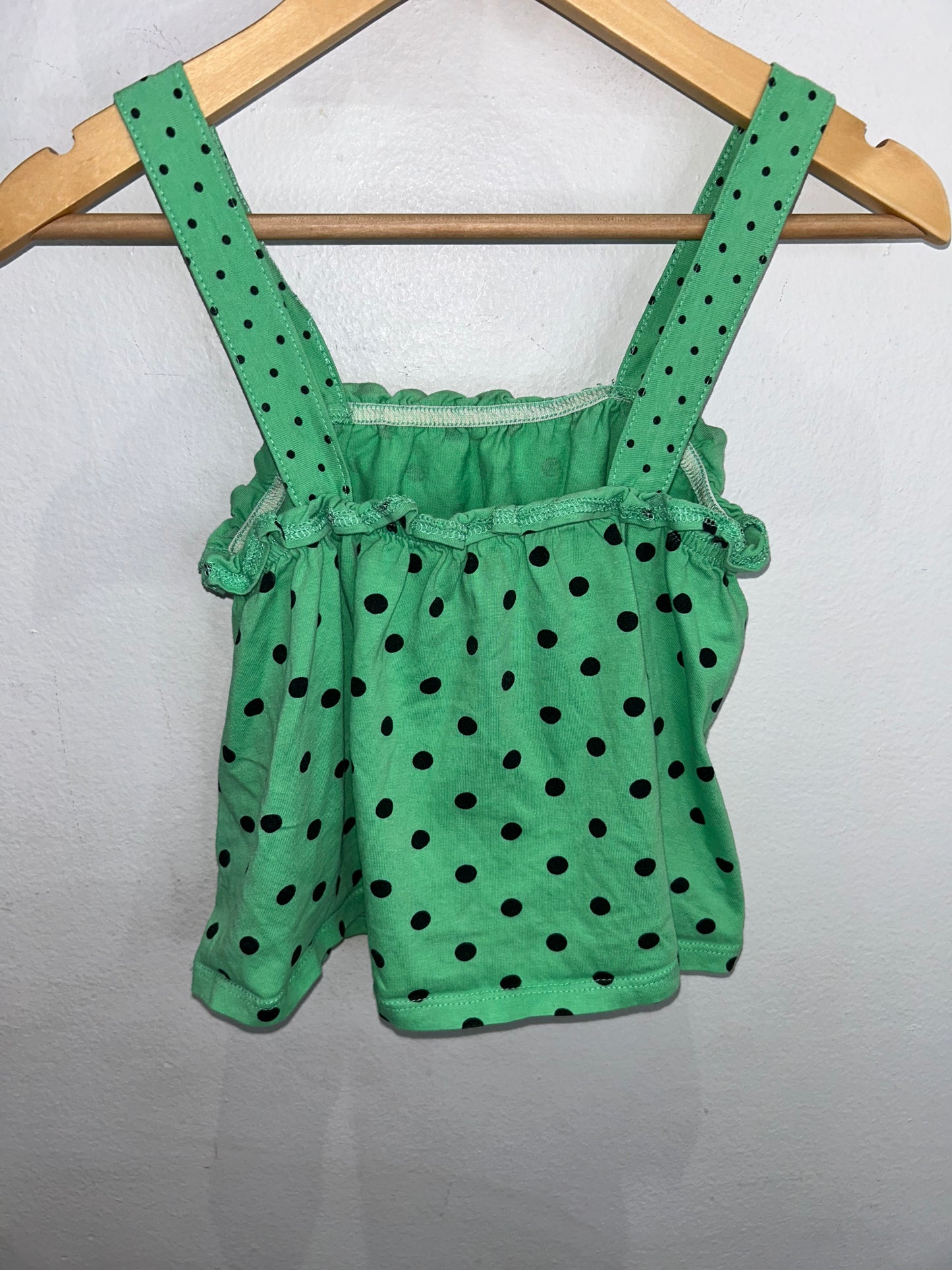 Green polka dots tanktop 7y