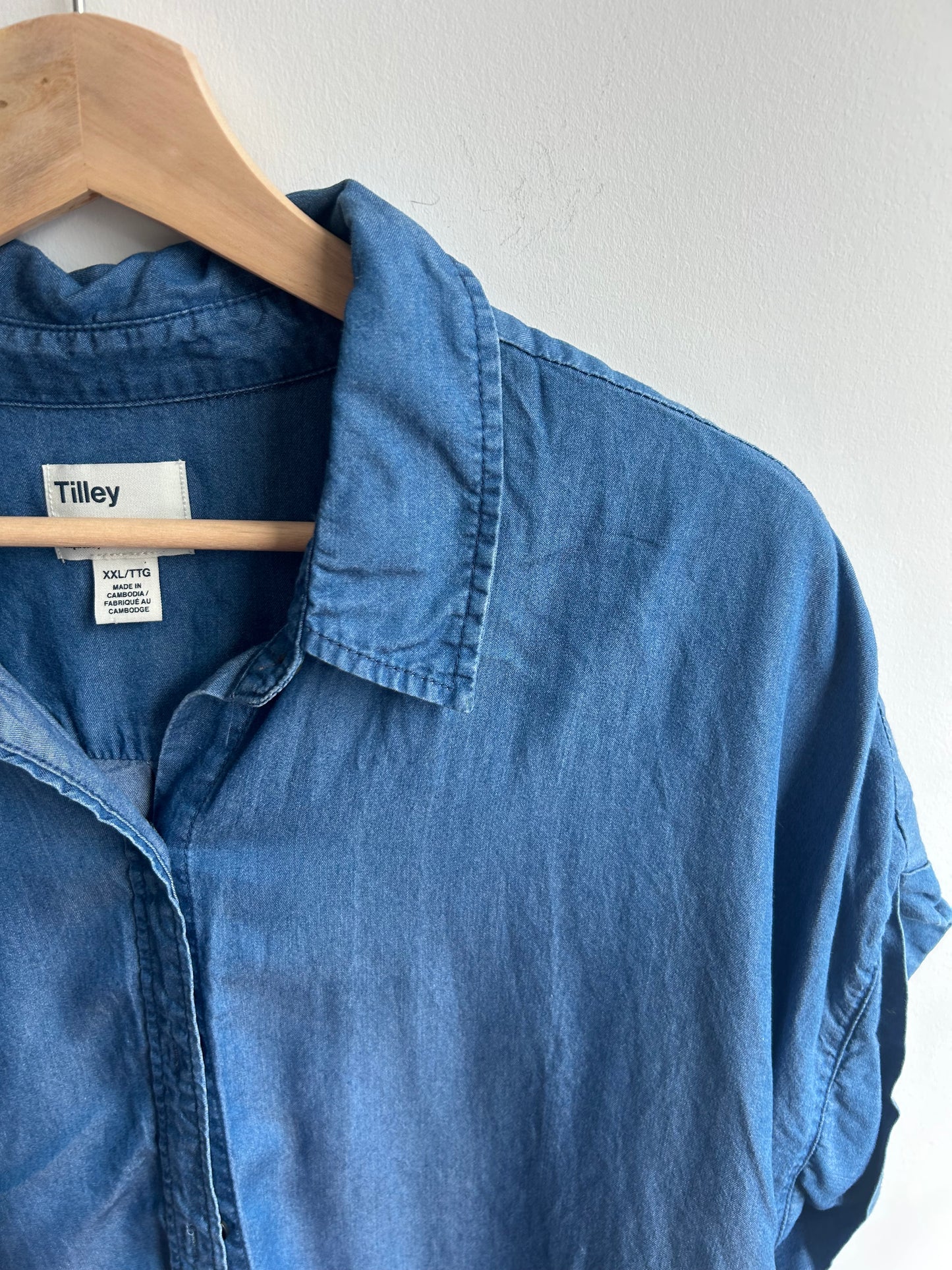 Chambray short sleeve shirt XXL