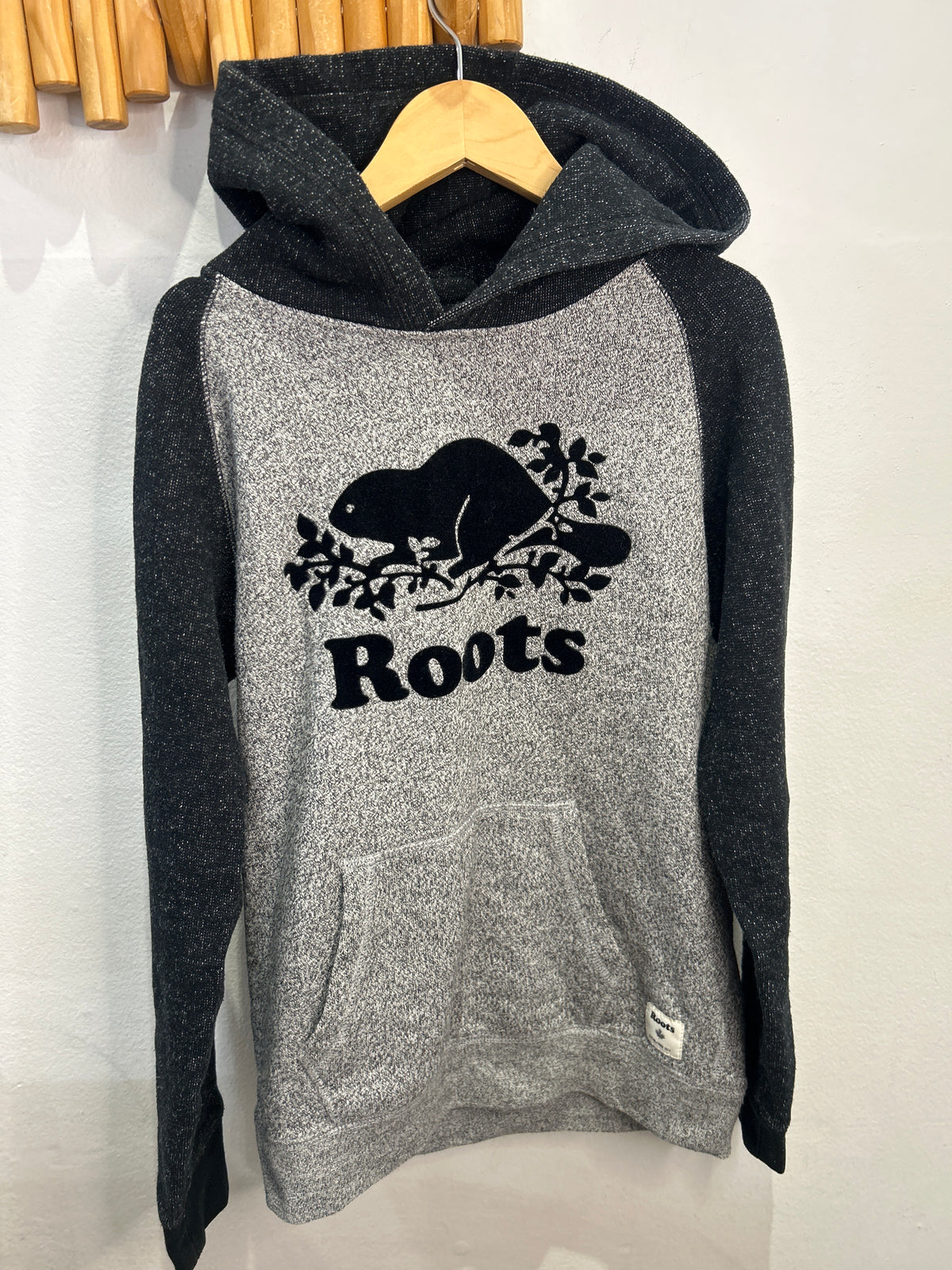 Roots grey and black hoodie 11-12y