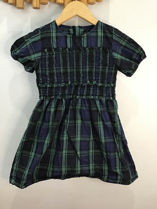 Dress Crewcuts green smocked 4y