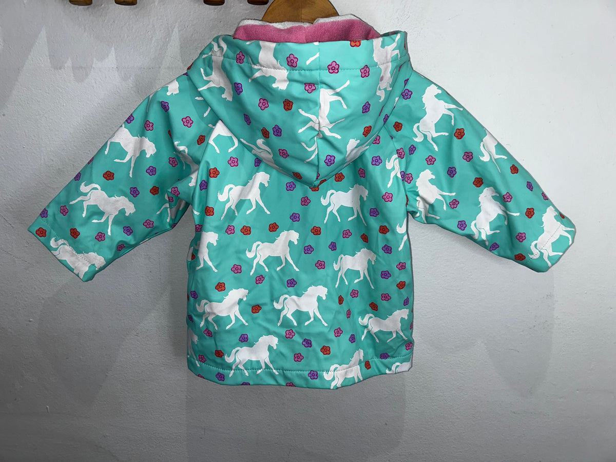 Hatley teal horses rainjacket 12-18m