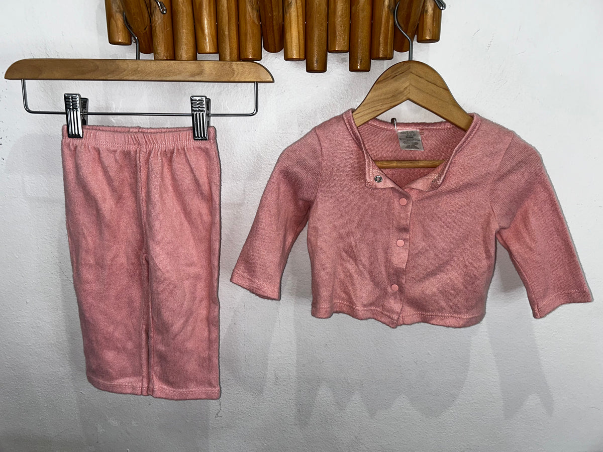 Pink knit set 3-6m