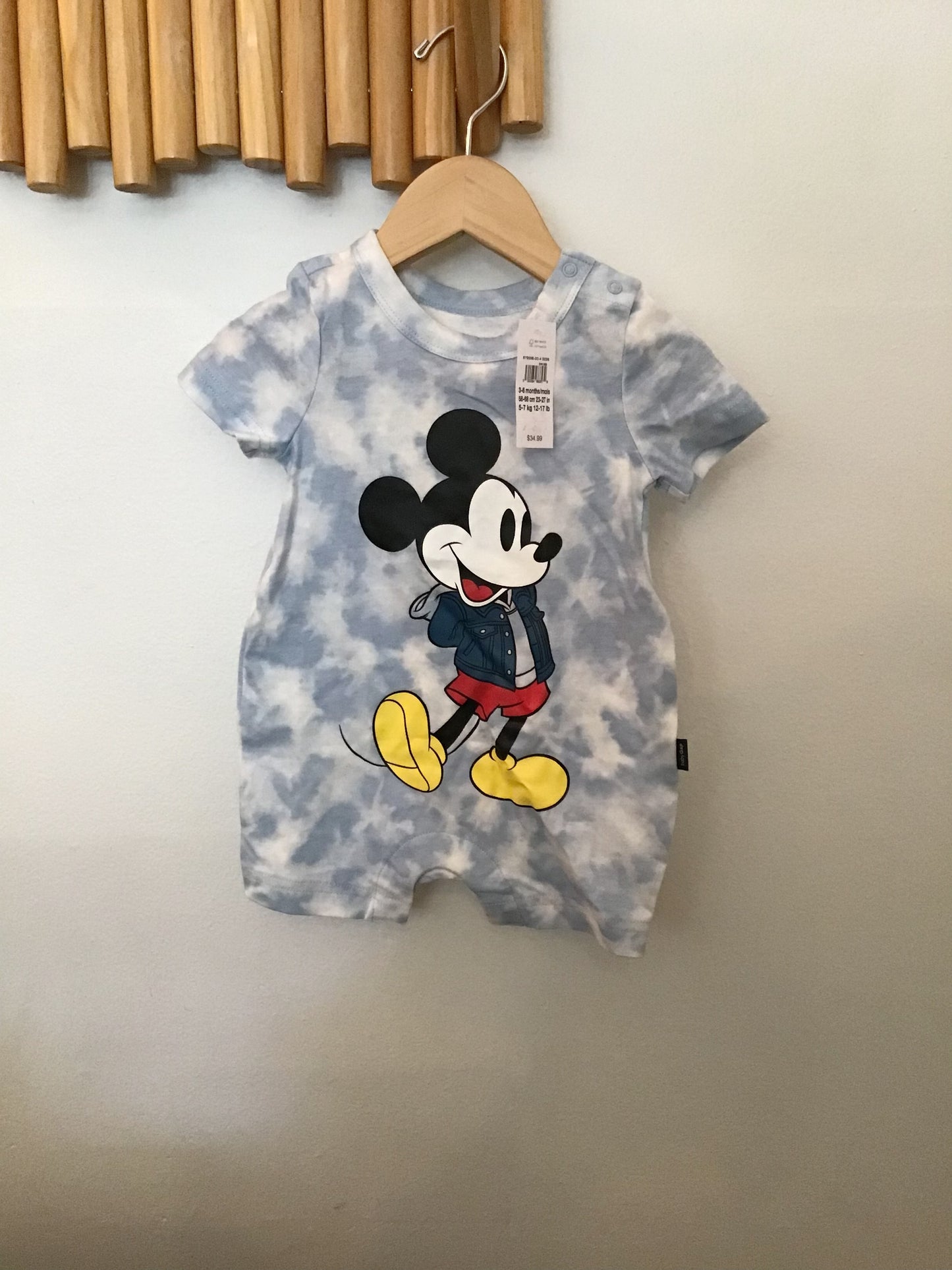 Mouse shorty romper 3-6m NEW