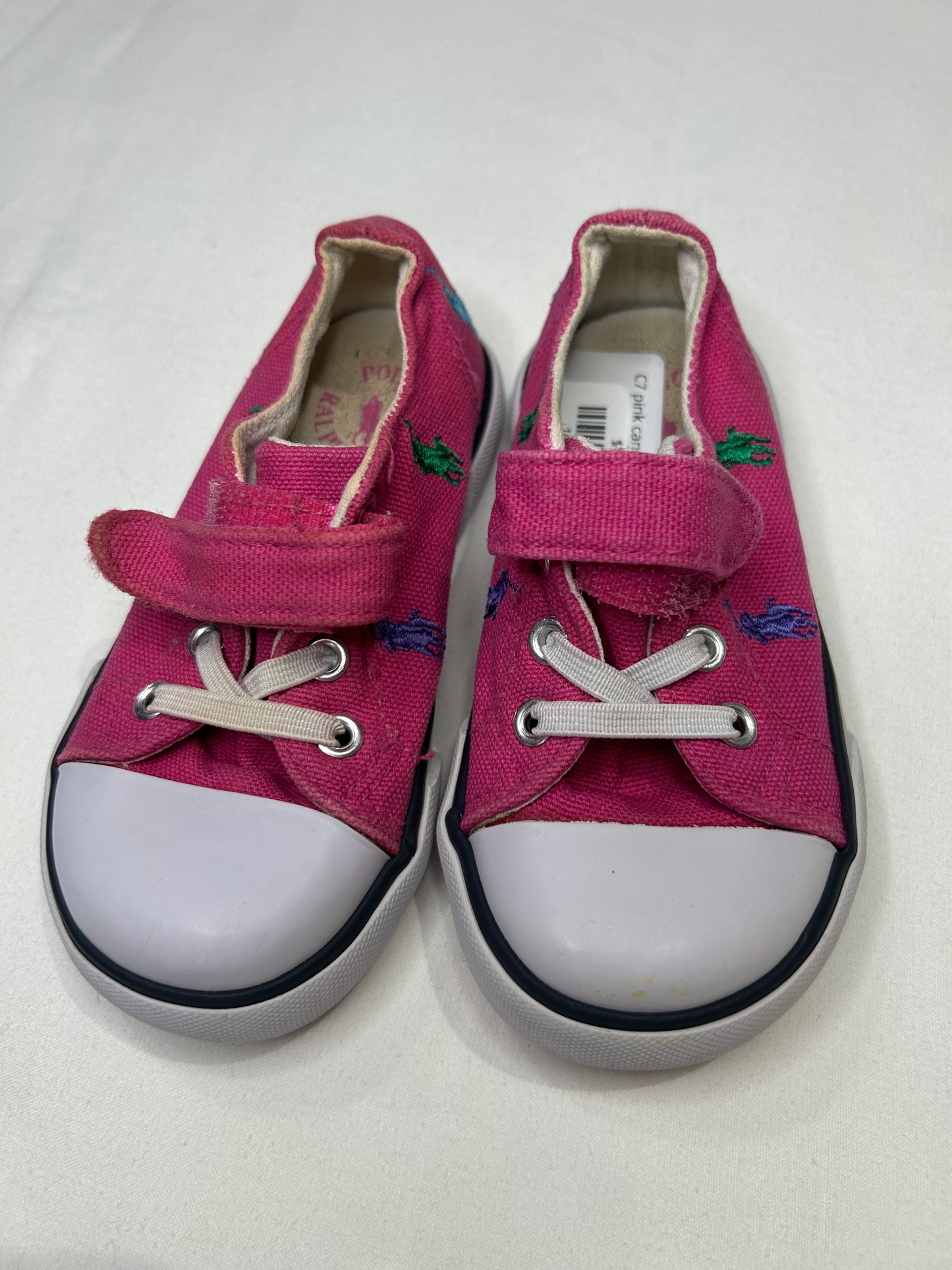 C7 pink canvas Polo shoes