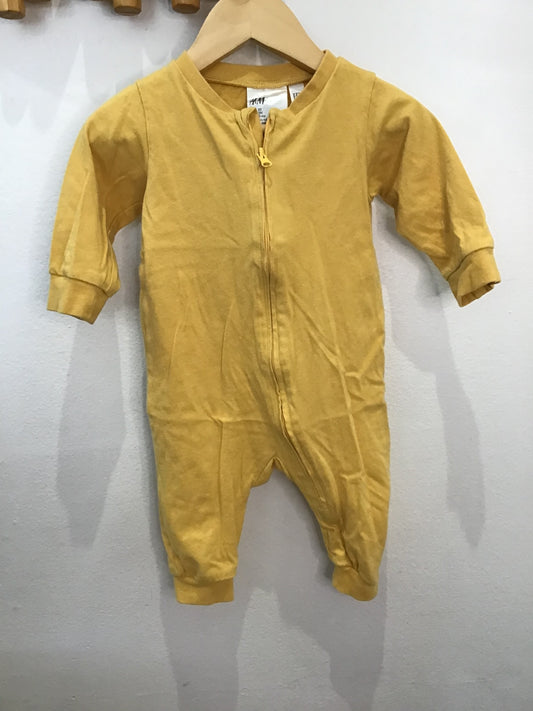 Yellow footless sleeper 2-4m