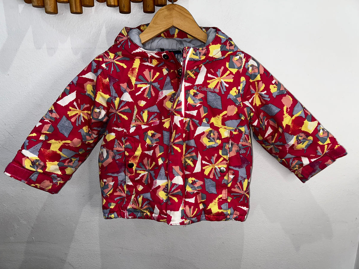 Columbia pink print omni-heart jacket 2y
