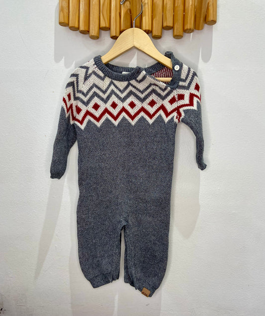 Miles Baby grey sweater romper 2y